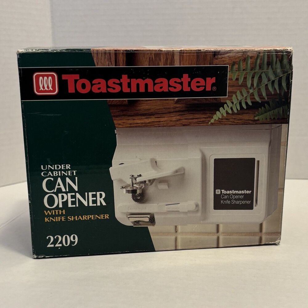 New Toastmaster Under Cabinet Electric Can Opener w/Knife Sharpener Model 2209